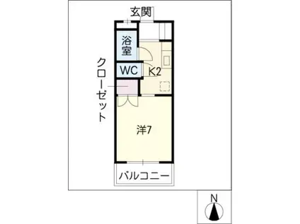 コーポ晃曜(1K/2階)の間取り写真