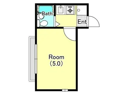 ROSSO氷川台(1K/1階)の間取り写真