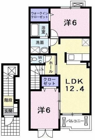 ヴィオラ(2LDK/2階)の間取り写真