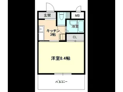 ライフ21(1K/3階)の間取り写真