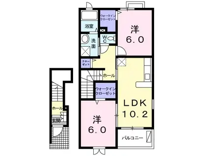 グランツB(2LDK/2階)の間取り写真