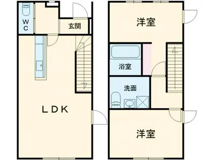 ライツタウン皆瀬(2LDK/1階)の間取り写真
