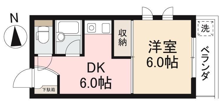 グランドール・幸(1DK/1階)の間取り写真