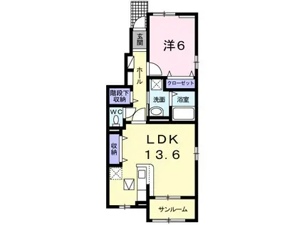 メゾン・ド・コンフォート I(1LDK/1階)の間取り写真