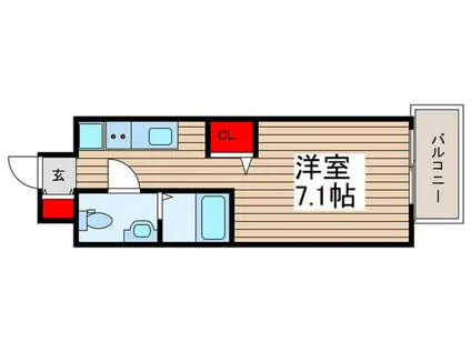 入間市  都市ガス(ワンルーム/7階)の間取り写真