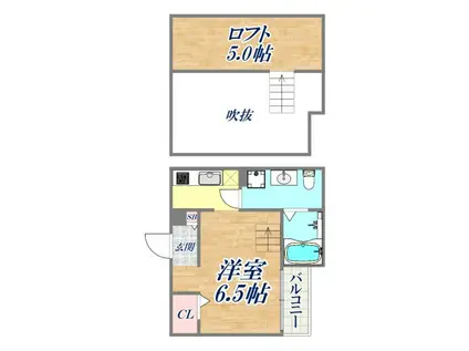 MIDWAY HILL 板宿SYA(1K/1階)の間取り写真