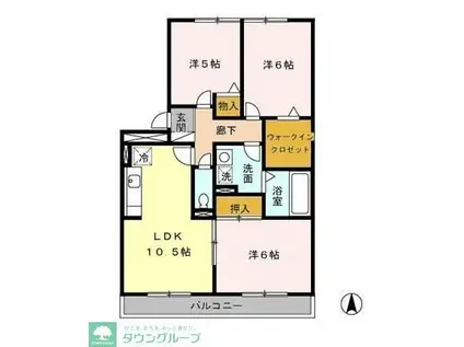 セジュール是政(3LDK/3階)の間取り写真