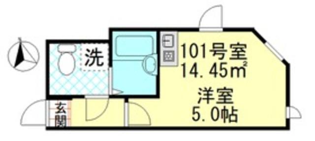 シャンテ四ツ木駅前(ワンルーム/1階)の間取り写真