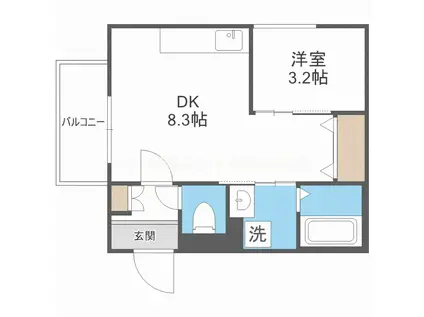 アート千里山月が丘(1LDK/2階)の間取り写真