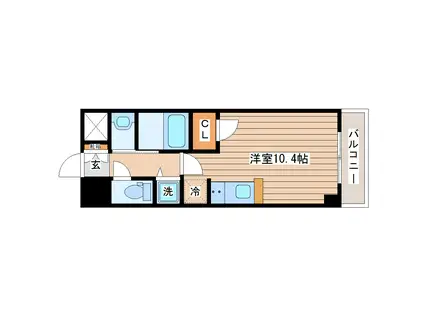 プラウドフラット河原町(ワンルーム/3階)の間取り写真