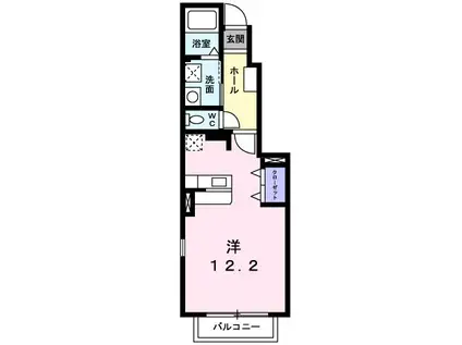 エレガンシア(ワンルーム/1階)の間取り写真