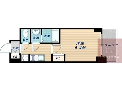 プレサンス新大阪ジェイズ(1K/8階)の間取り写真