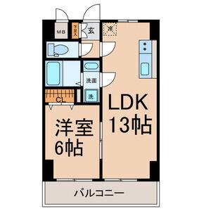 プリミエール平和(1LDK/4階)の間取り写真