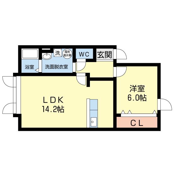 ベルン片倉(1LDK/1階)の間取り写真