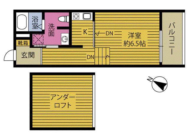 REGINA挾間(ワンルーム/2階)の間取り写真