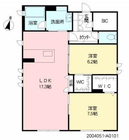 グランメゾン南堀端(2LDK/1階)の間取り写真