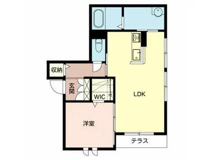 リメインらかん W棟・S棟・E棟(1LDK/1階)の間取り写真