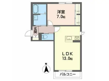 シャーメゾンリベイナ(1LDK/2階)の間取り写真