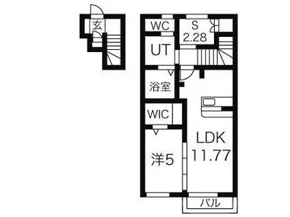 ツースリー(1SLDK/2階)の間取り写真