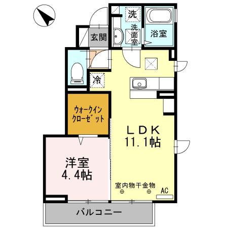 ボヌール(1LDK/1階)の間取り写真