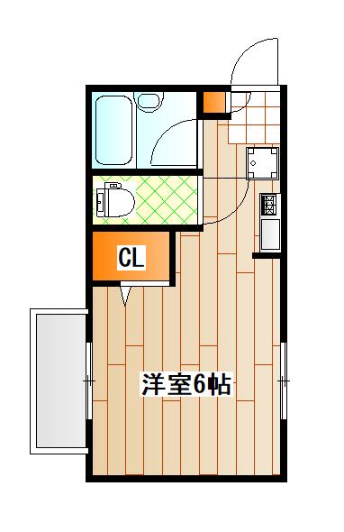 クレドアネックス白楽(ワンルーム/2階)の間取り写真