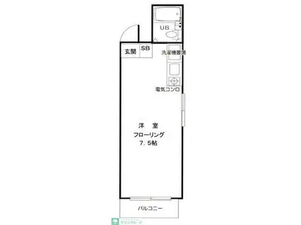 グランデール三鷹(ワンルーム/3階)の間取り写真