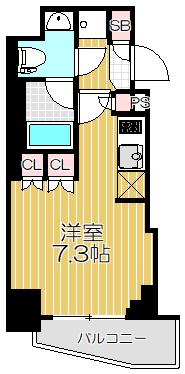 プライムアーバン品川中延(1K/4階)の間取り写真