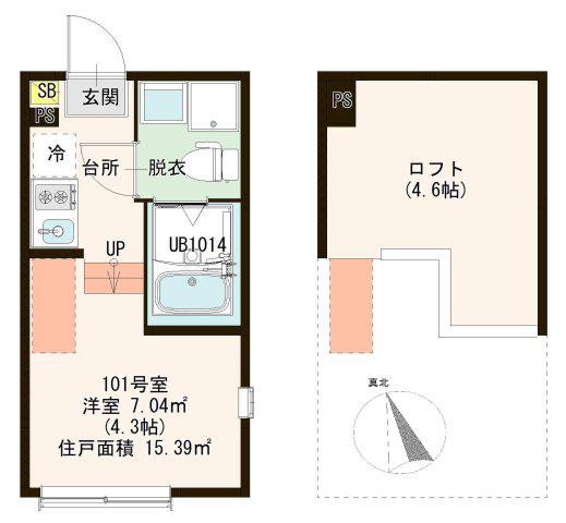 AOIパークコート(ワンルーム/1階)の間取り写真