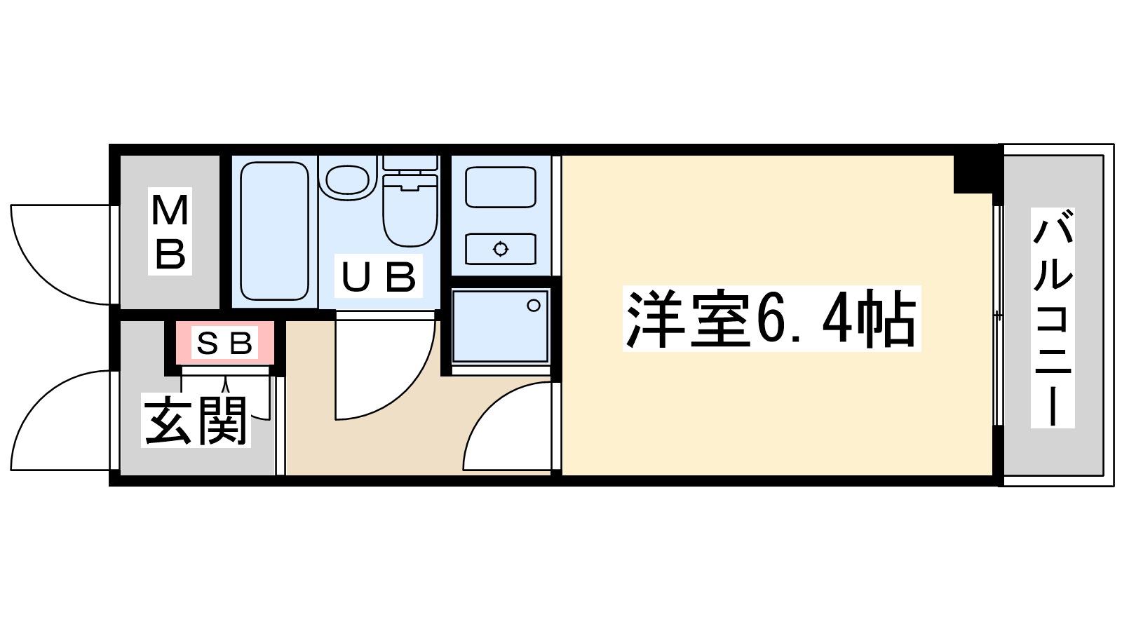 ライオンズマンション新大阪第3(ワンルーム/4階)の間取り写真