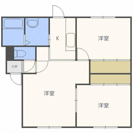 ル・シエル新川西(2LDK/3階)の間取り写真