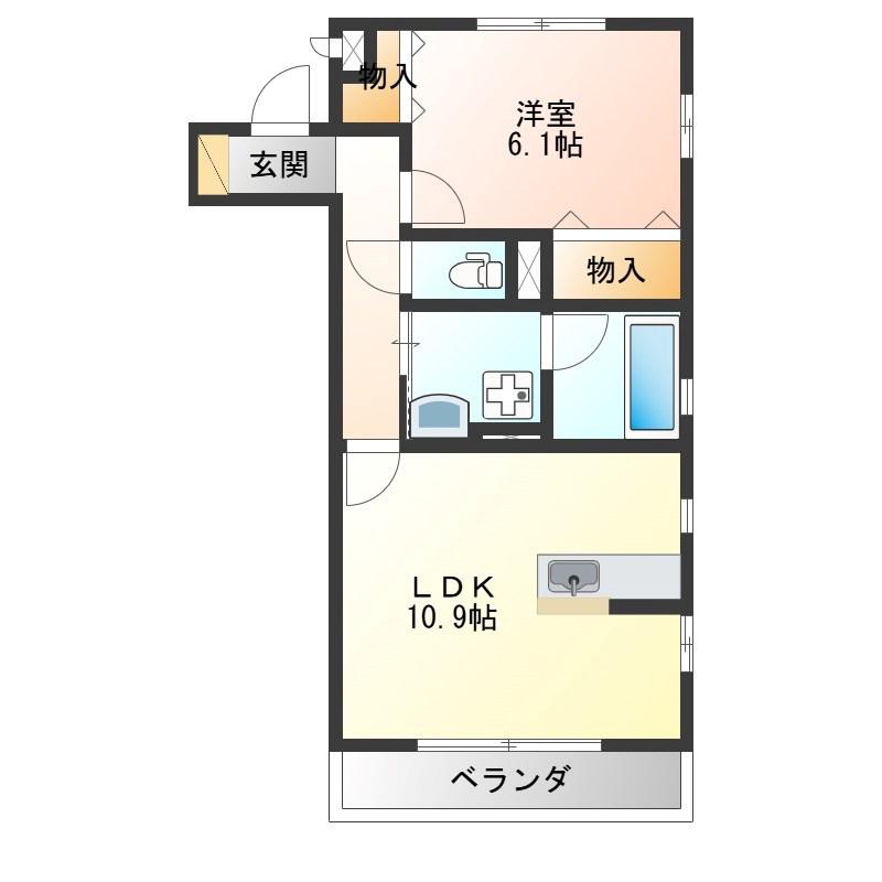 フォーリア(1LDK/2階)の間取り写真