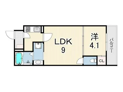 AXIA CITY 兵庫(1LDK/1階)の間取り写真