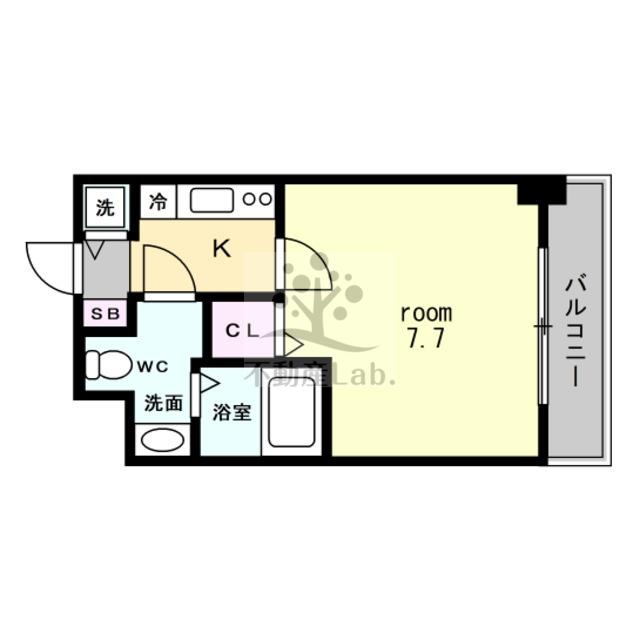 SERENITE日本橋SUD(1K/2階)の間取り写真