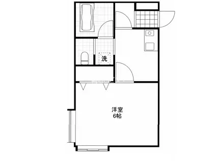 ウィング片淵(1K/1階)の間取り写真