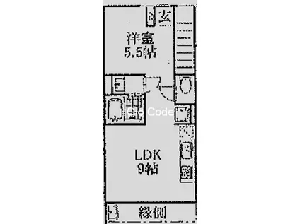 THE ORCHARD YAHATA C棟(1LDK/1階)の間取り写真