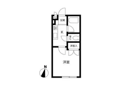 グリーンウッド I(1K/2階)の間取り写真