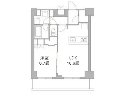 オアーゼ日暮里レジデンス(1LDK/5階)の間取り写真