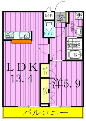 コンフォートレジデンス(1LDK/1階)の間取り写真