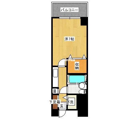 グランピア鍋島(1K/9階)の間取り写真