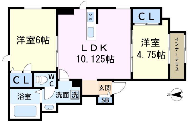 CIERO ZEN(2LDK/1階)の間取り写真