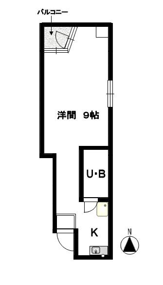 Fビル金山(1K/3階)の間取り写真