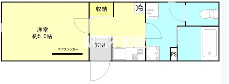 ラシックランテ上津(1K/2階)の間取り写真