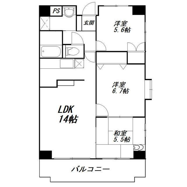 アトラクトマンショントムロ(3LDK/4階)の間取り写真
