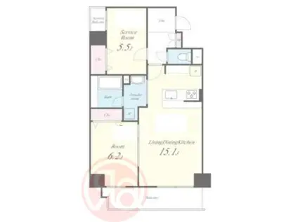 HORIEIZUMO ホリエ出雲(2LDK/4階)の間取り写真