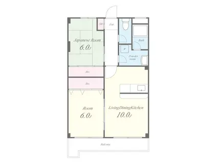 ツカサロイヤルハイツ瓢箪山(2LDK/3階)の間取り写真