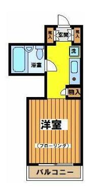 プリンセスコート赤堤(ワンルーム/2階)の間取り写真