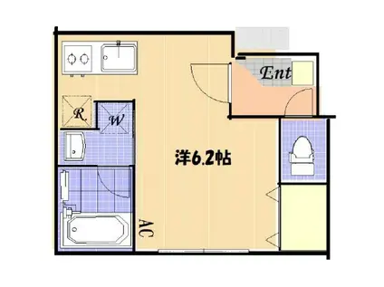 ベルクオーレ巣鴨(ワンルーム/2階)の間取り写真