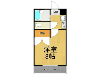 ピュア河原(1K/1階)の間取り写真