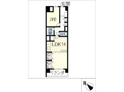 ライオンズマンション杁中ガーデン C棟 307(1LDK/3階)の間取り写真