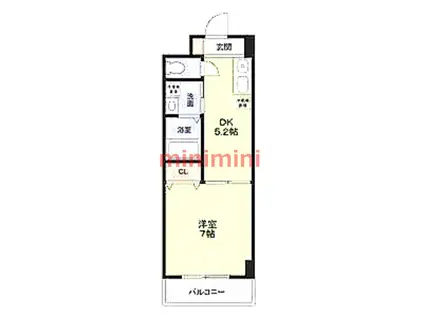 シビラ柴島(1DK/3階)の間取り写真